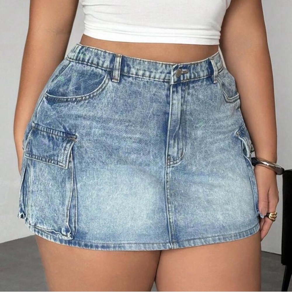 Blue Denim Mini Skirt